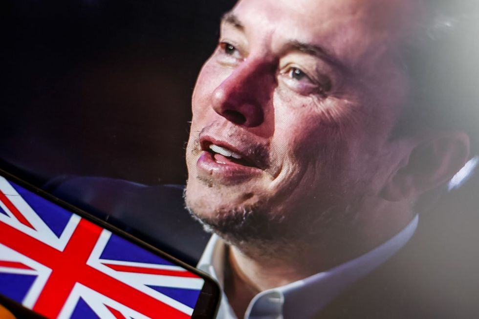 Elon Musk with British flag