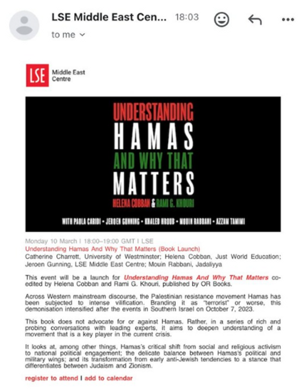 Email from LSE