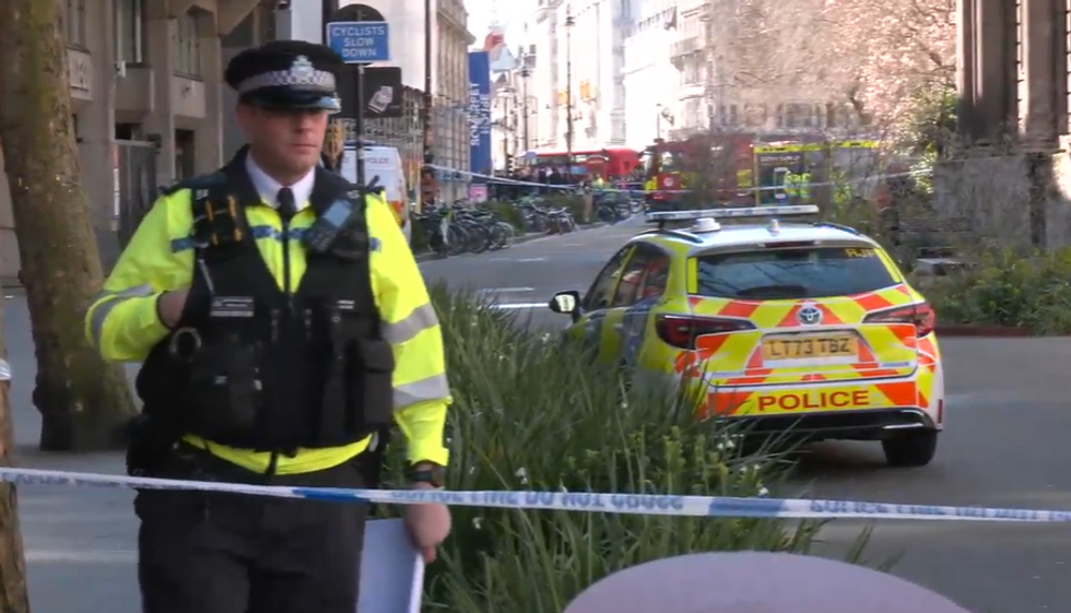 Emergency services flocked to the scene near Somerset House following the crash at 11.41pm