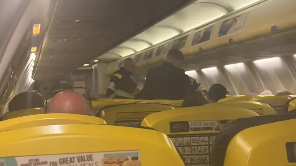 Emergency services on Ryanair flight