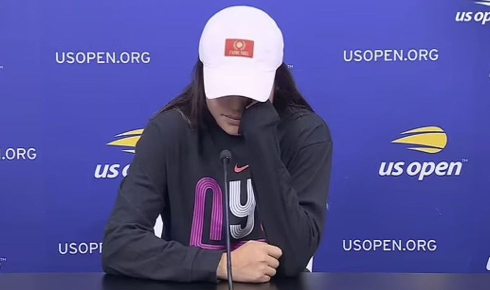 Emma Raducanu wiped away tears in her press conference