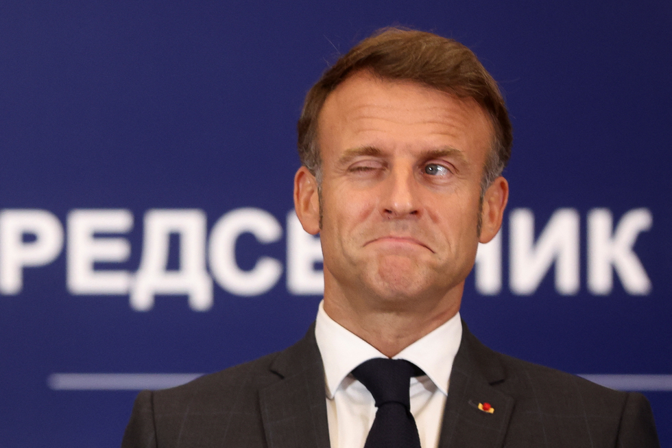 Emmanuel Macron winking