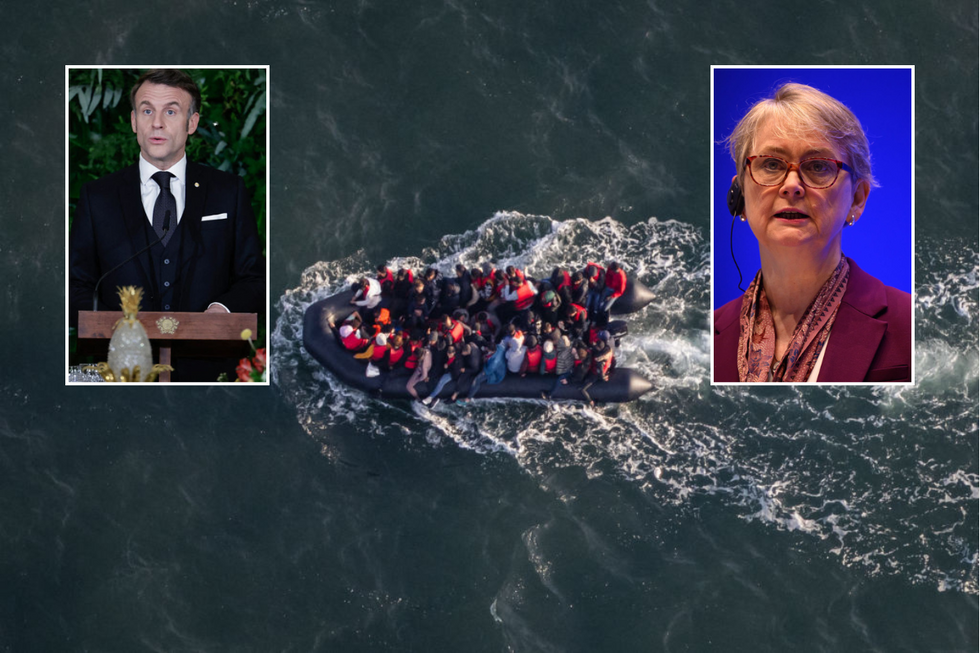 Emmanuel Macron/Yvette Cooper/migrant boat crossing