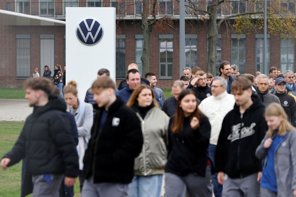 Employees at Volkswagen's Wolfsburg plant