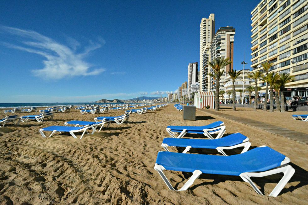 Empty beach in Benidorm