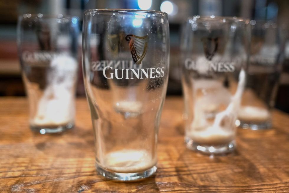 Empty Guinness glasses