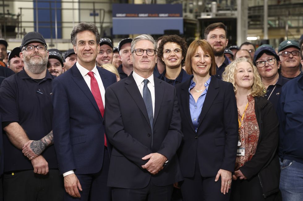 Energy secretary Ed Miliband, Prime Minister Keir Starmer and Chancellor Rachel Reeves