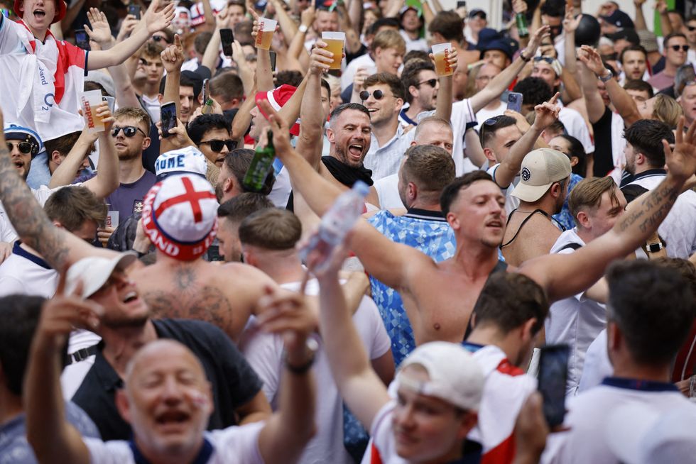 England fans at Breitscheidplatz