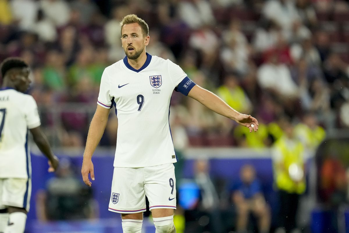 Harry Kane in action for England against Slovenia.