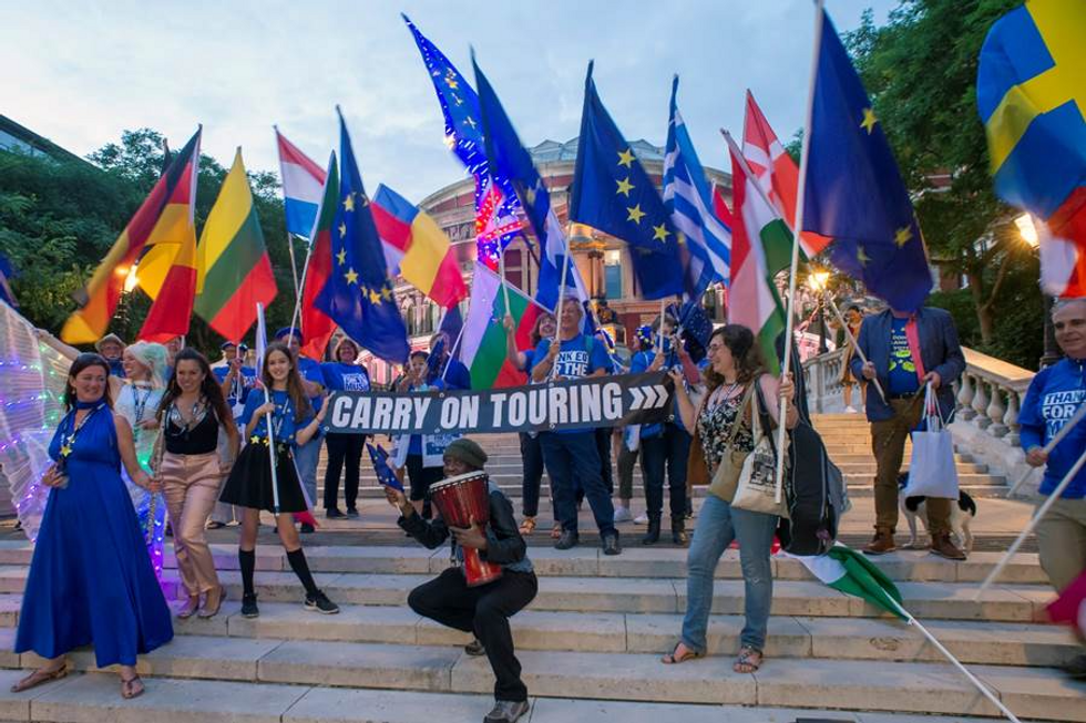 EU flags outside the Royal Albert Hall