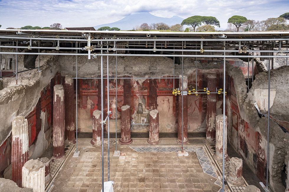 Excavations in Pompeii in the shadow of Vesuvius