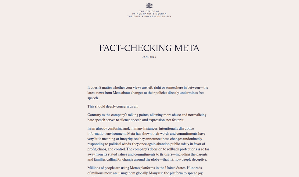 Fact-checking Meta statement