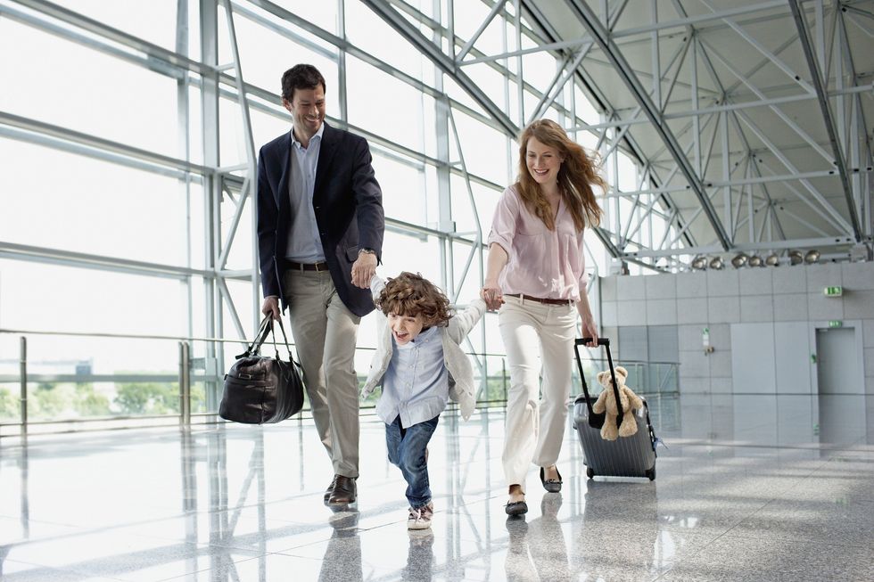 Family at airport