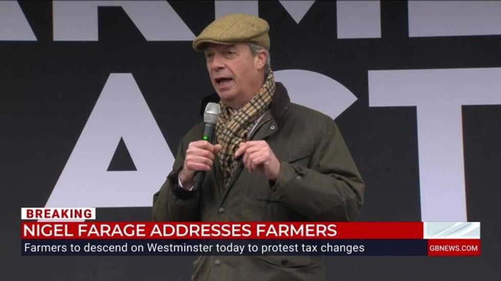 Farage at the farm protest