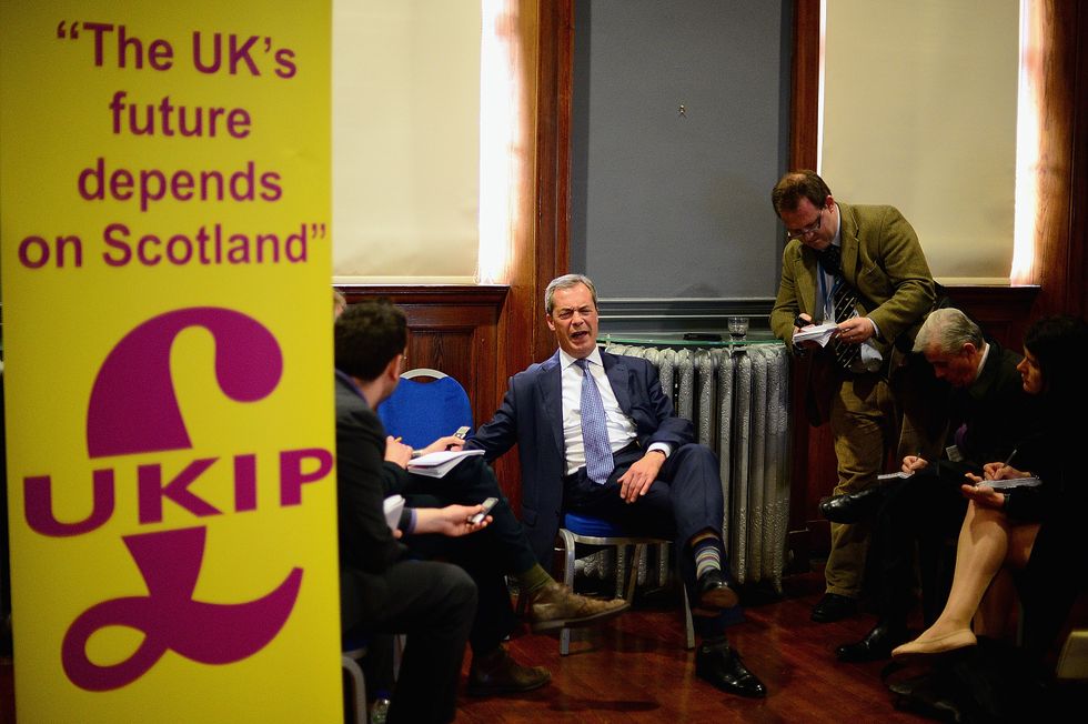 Farage campaigning in Scotland in 2019 for UKIP