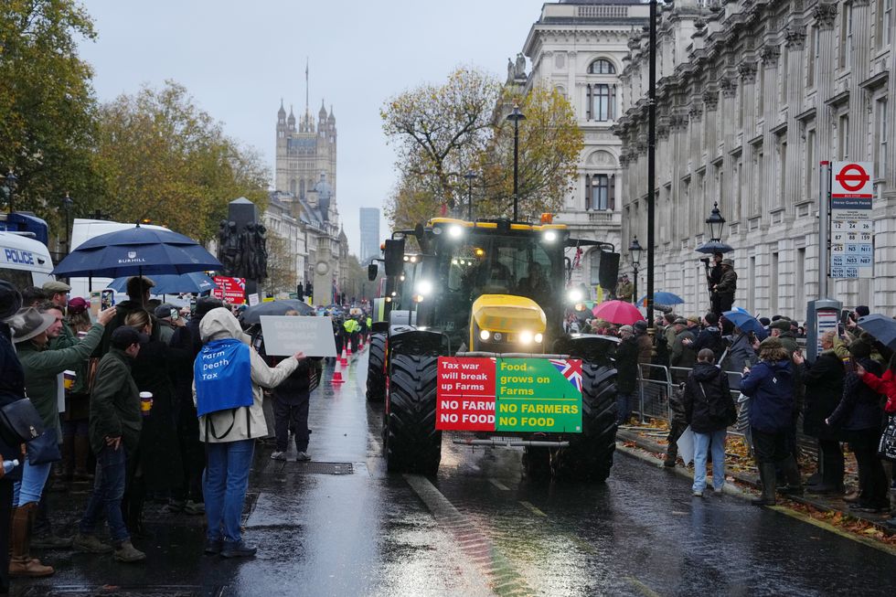 Farmers protesting in London