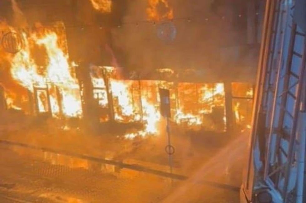 Fire broke out at the charity shop in Wales