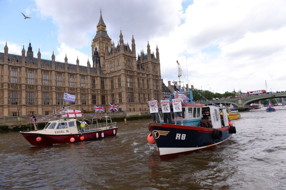 Fishermen from all over the country take part in a Fishing for Leave pro-Brexit "flotilla"