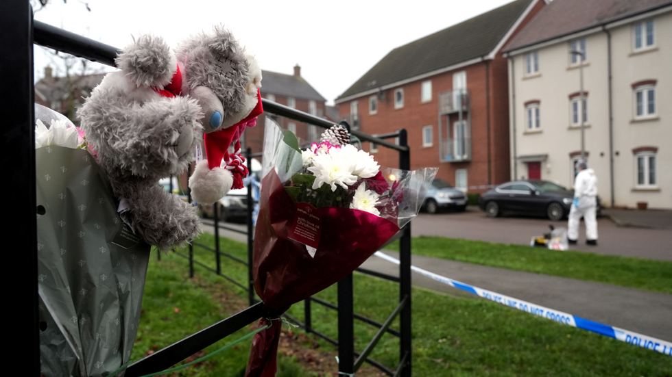 Floral tributes in Bletchley