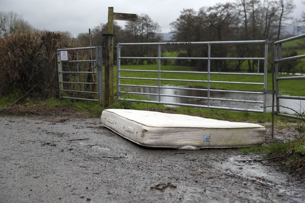 Fly-tipped mattress