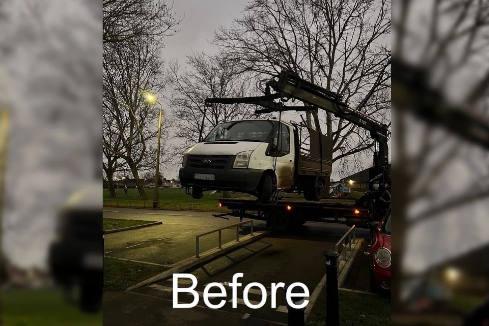 Fly-tippers truck before it was crushed