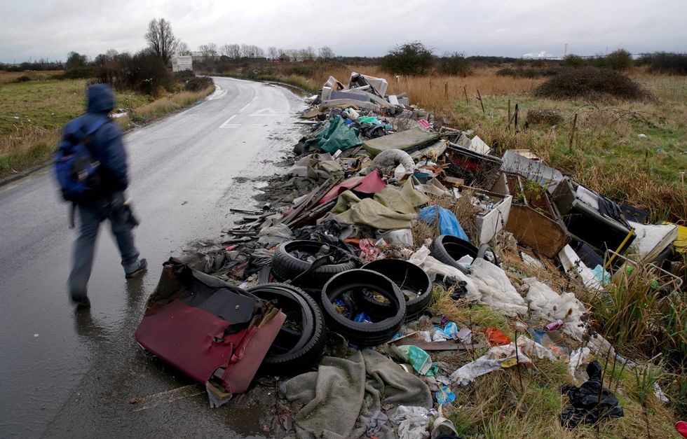 fly-tipping on the road