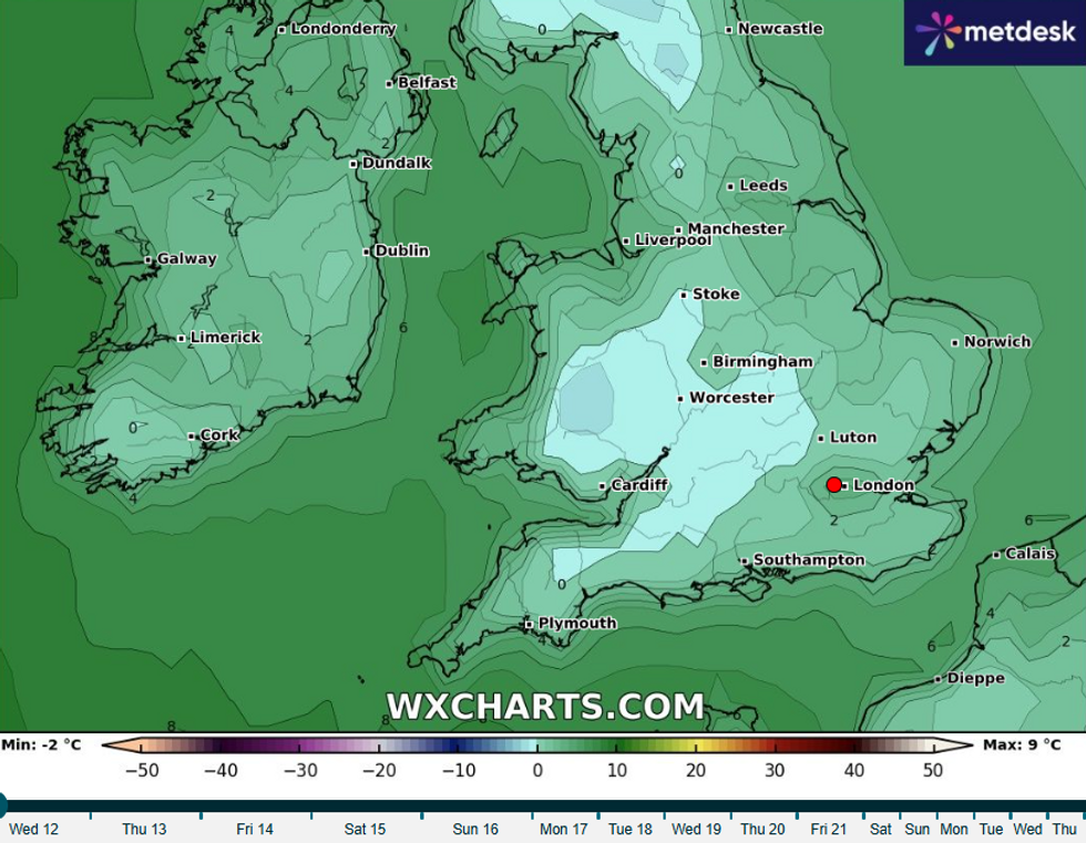 Forecast with low temperatures