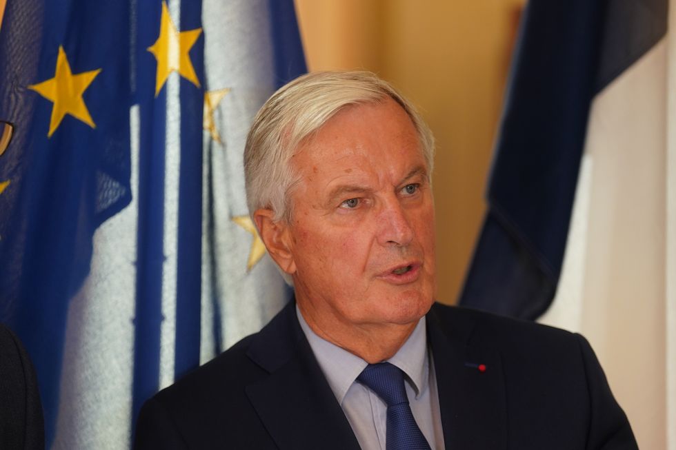 Former EU Brexit negotiator Michel Barnier speaking to the media at Iveagh House