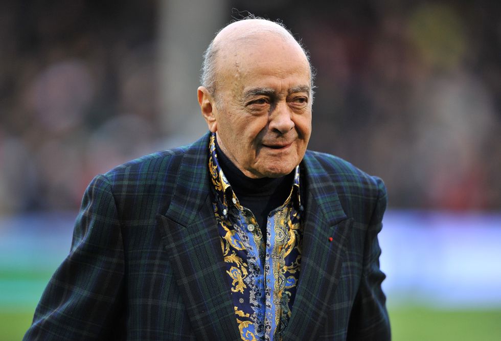 Former Fulham owner Mohamed Al-Fayed prior to kick-off