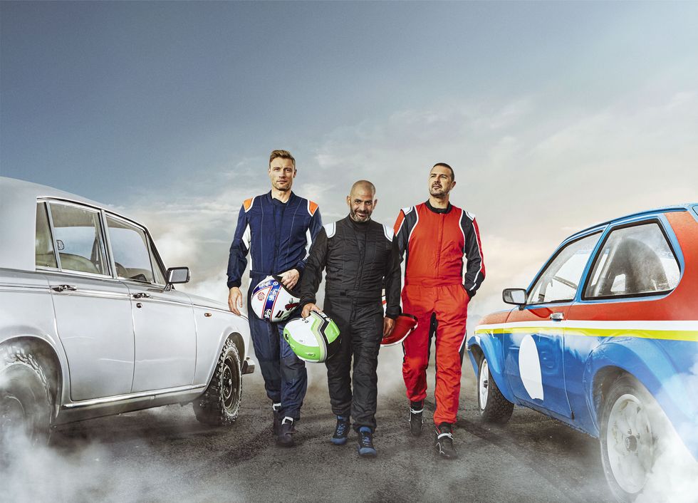 Freddie Flintoff, Chris Harris and Paddy McGuiness