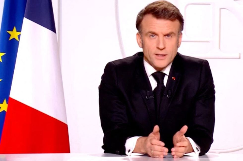 French President Emmanuel Macron addresses the nation