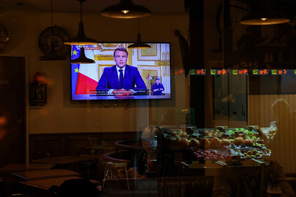 French President Emmanuel Macron making a televised address to the nation after Prime Minister Michel Barnier's government was toppled\u200b