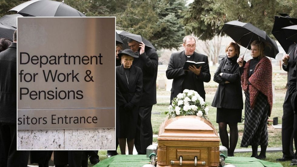 Funeral and DWP sign