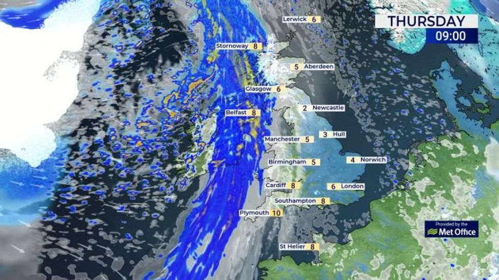 UK weather: Dry and bright start in the east with wintry showers later in the day