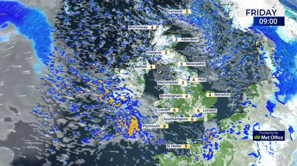 UK weather: Cold and windy with wintry showers today