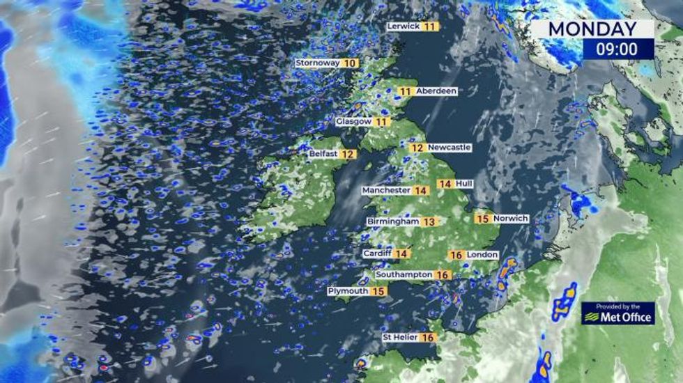 UK Weather: Sunny spells with some heavy showers