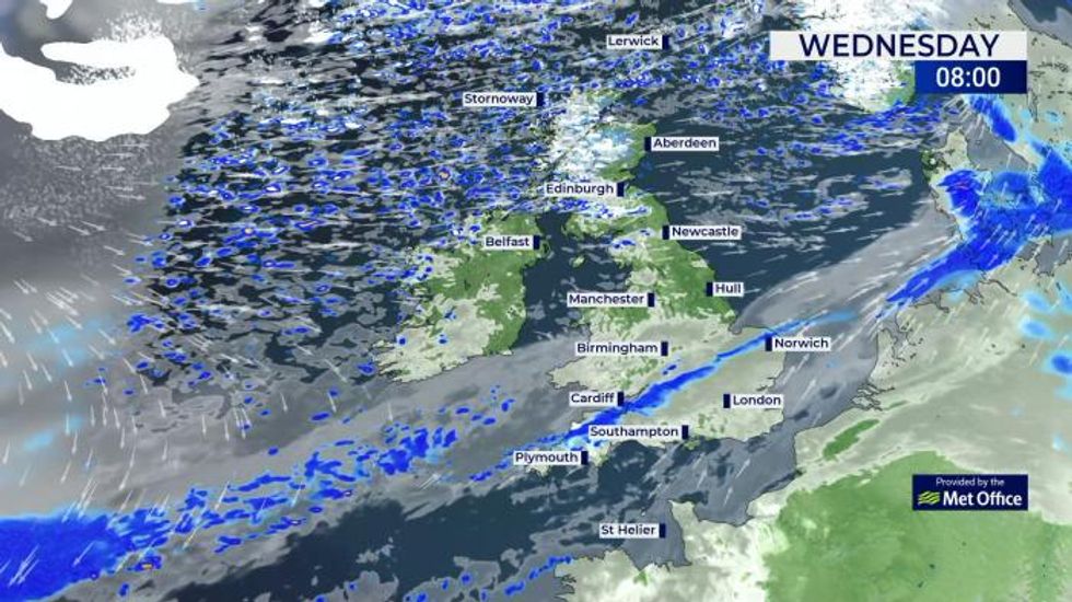 UK Weather: Windy and wintry in the north