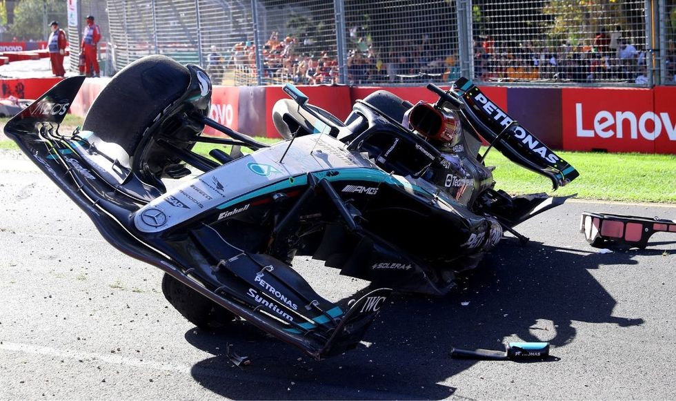 Russell Fernando Alonso punished after horror crash at