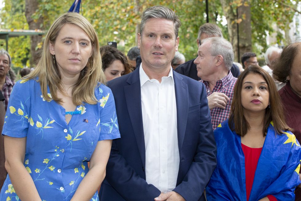 Georgia Gould, Sir Keir Starmer and Tulip Siddiq at an anti-Brexit rally in 2019