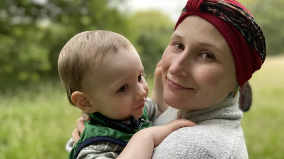 Georgina Schwan (right) and son James (left)