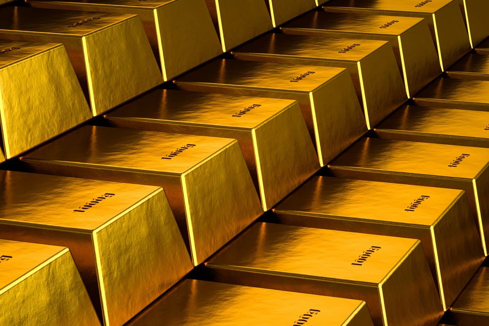 Gold bars amid price of gold rising