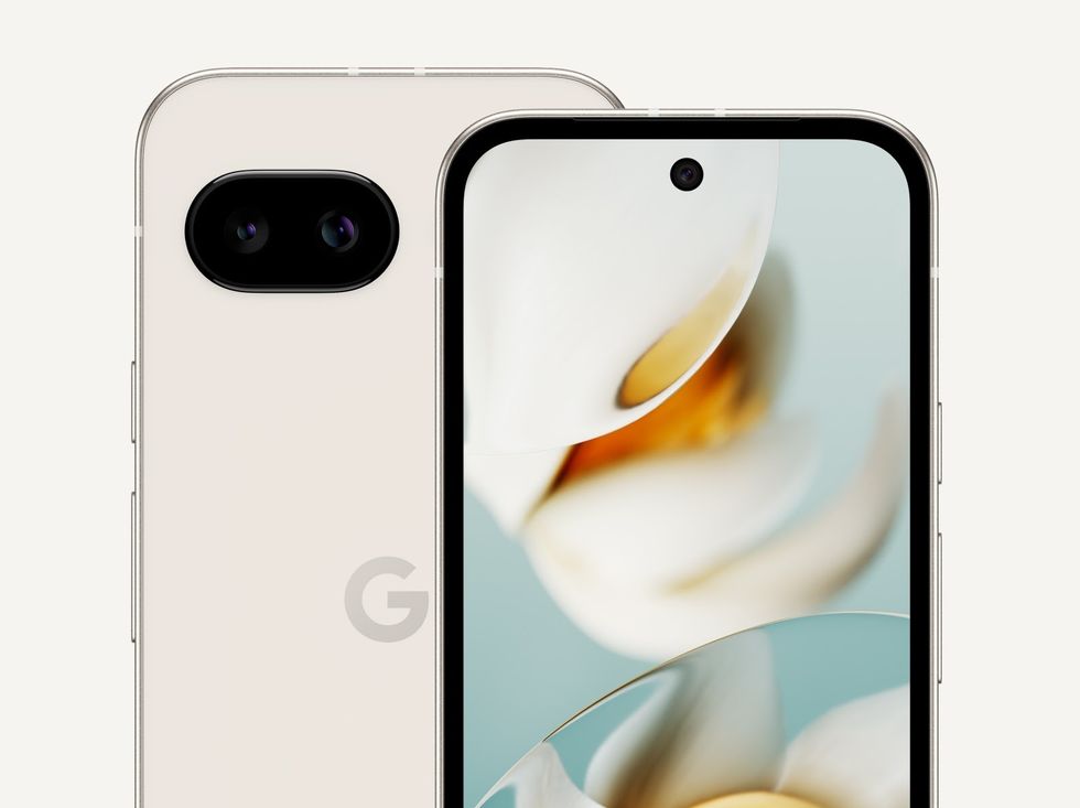 Google Pixel 9a pictured on a white background