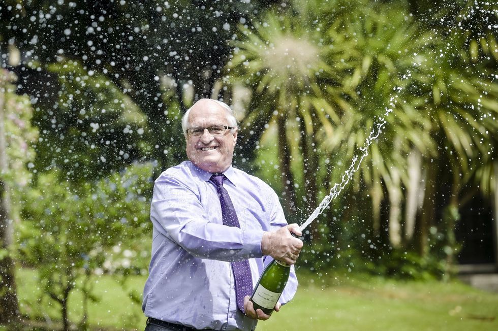 Great-grandfather Peter Congdon, 67, from Truro, celebratesu200b