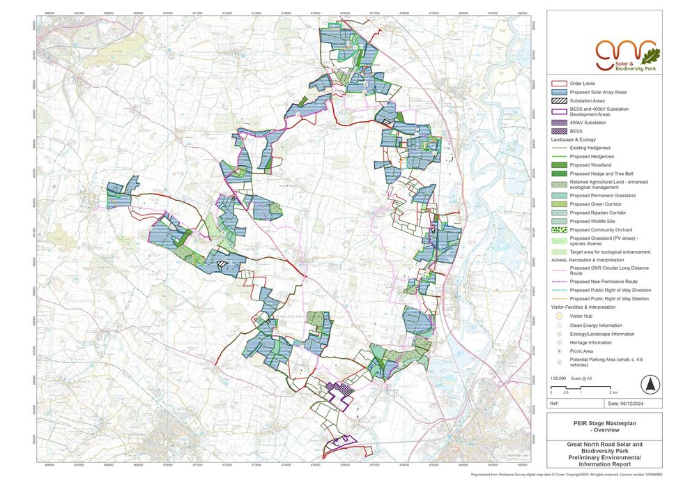 Great North Road Solar Park map