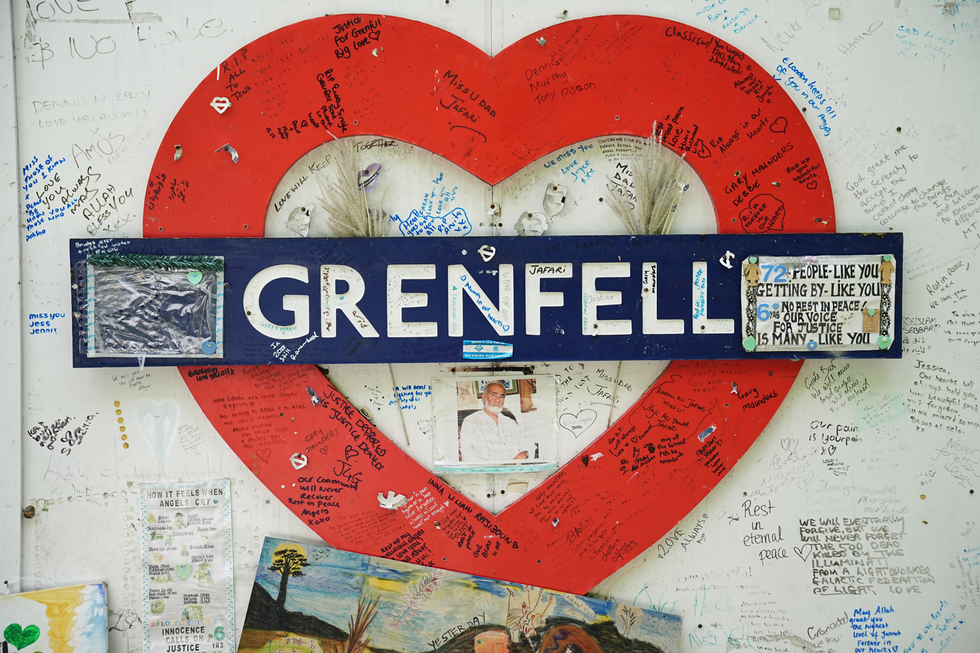 Grenfell Tower fire memorial sign