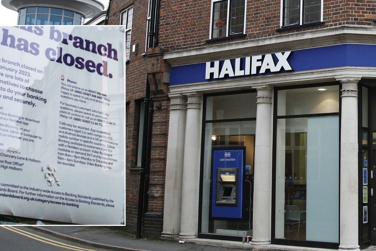 Halifax branch and branch closure sign 