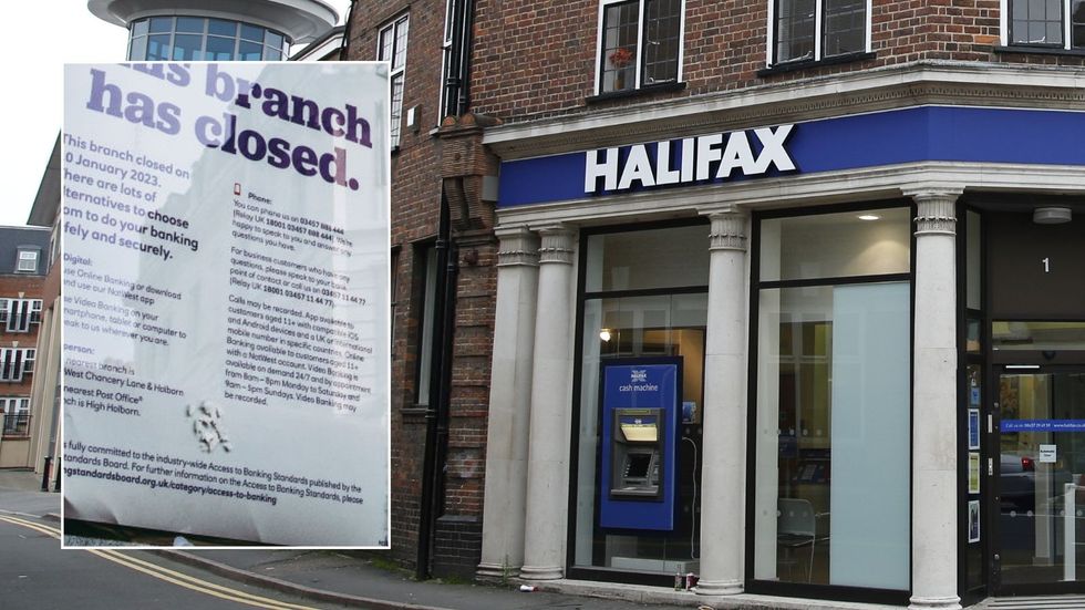 Halifax branch and branch closure sign 