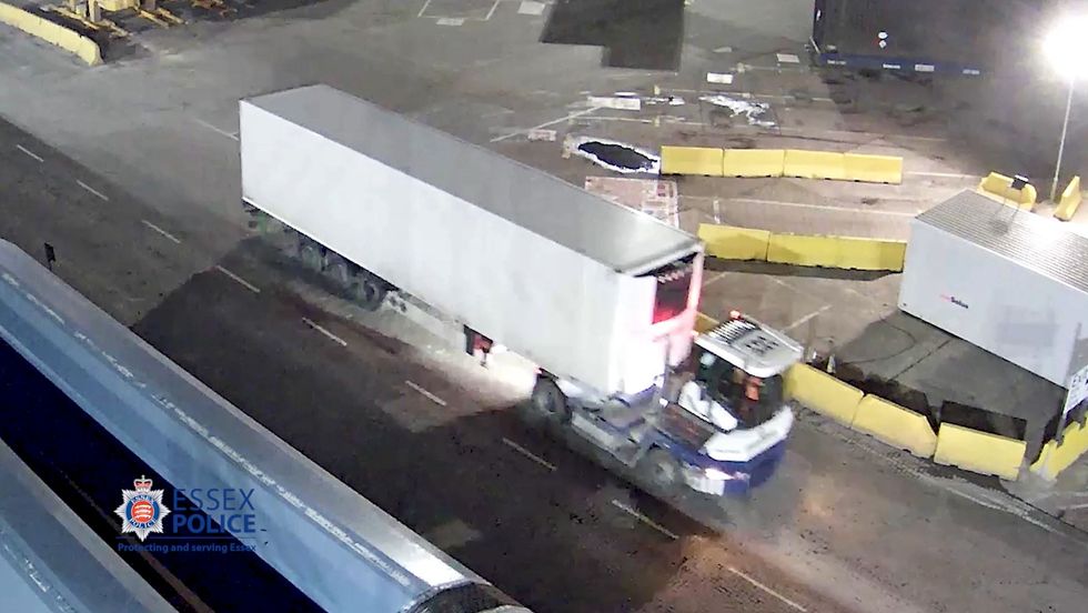 Handout CCTV image issued by Essex Police of lorry which saw 39 migrants killed inside