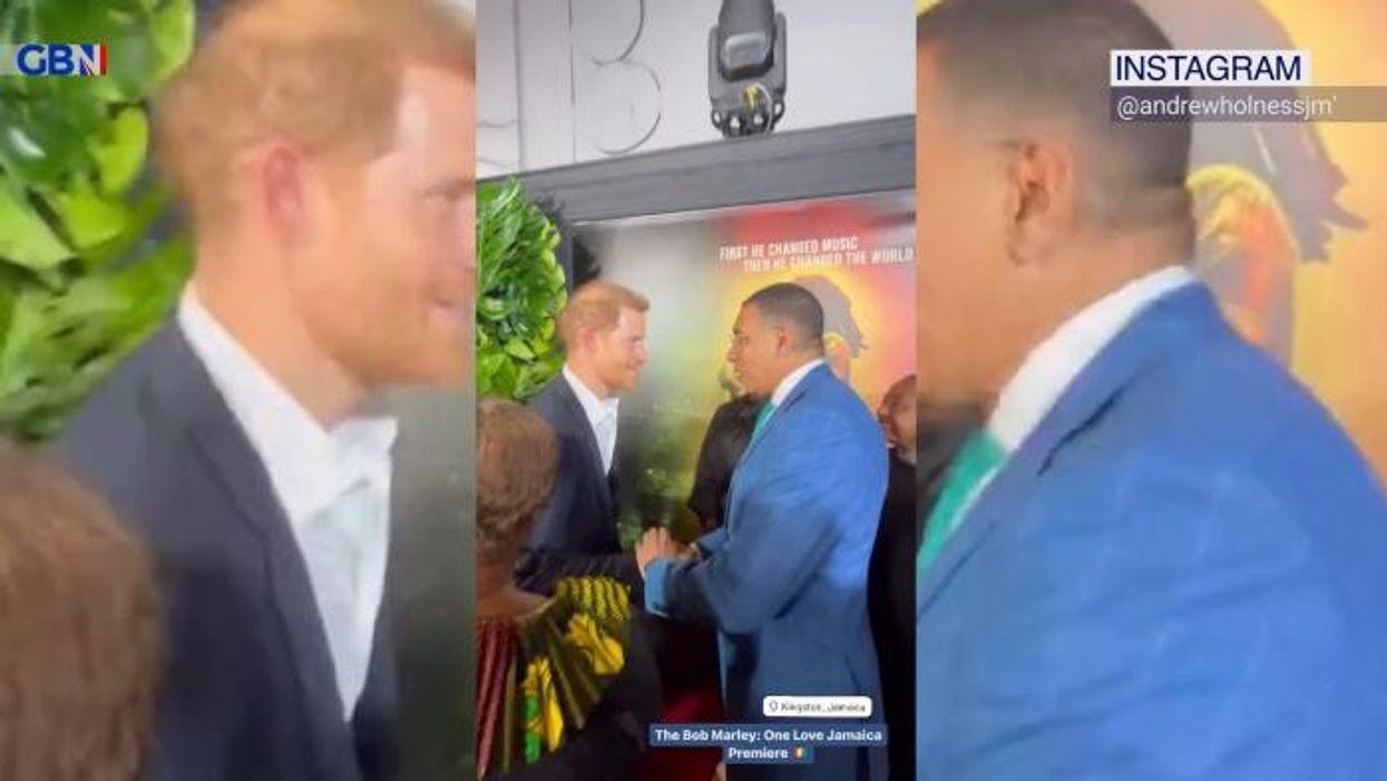 Prince Harry and Meghan Markle pose with Jamaican PM who gave Kate and Prince William royal warning