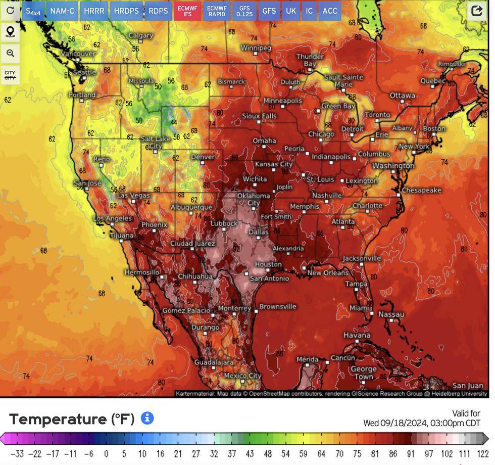 Heat builds to the east 